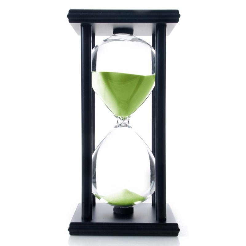 B BELLAWARE Bellaware 60 Minutes Hourglass, Wood Sand Timer,Green - Image 2